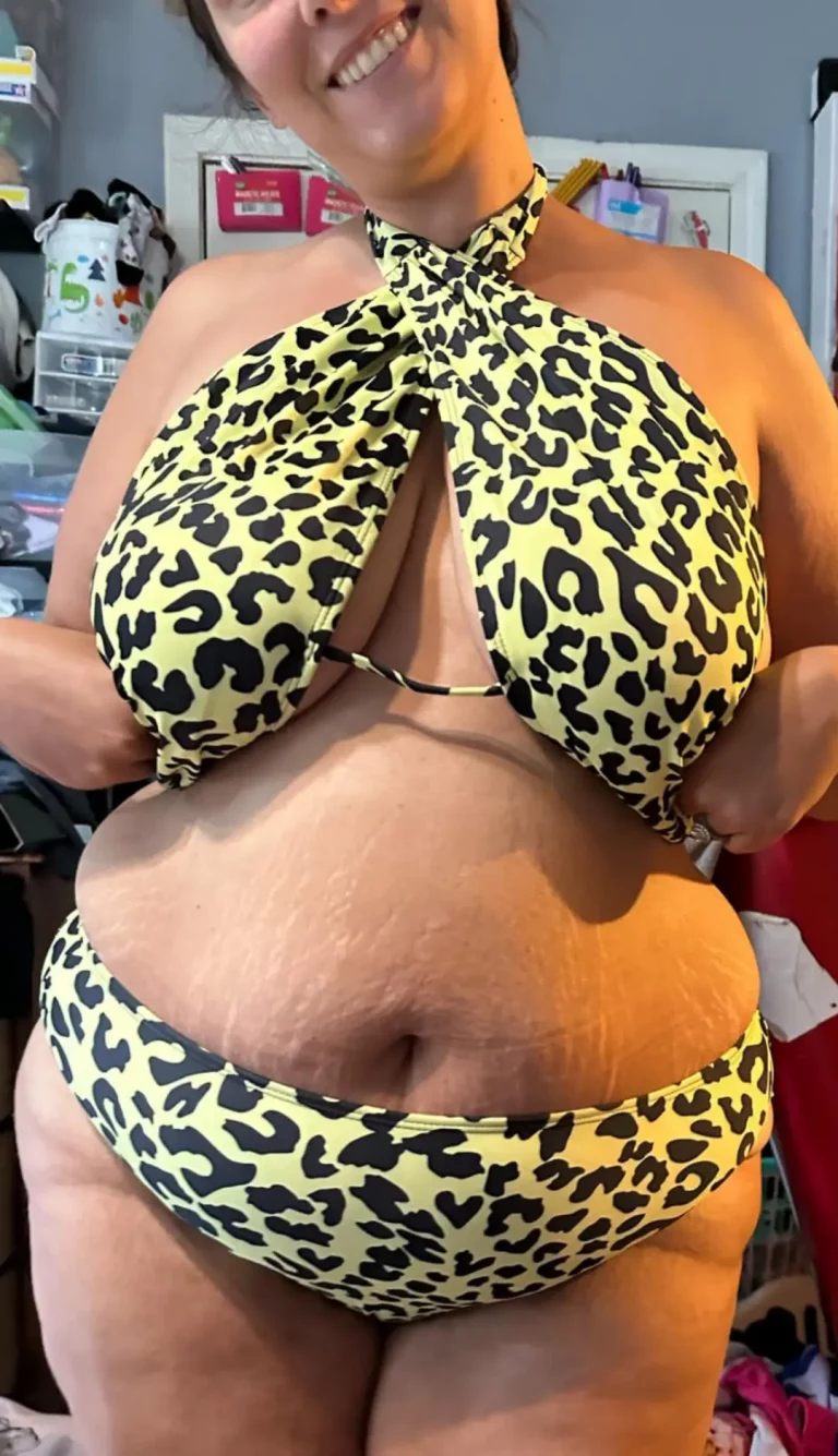 Bikini Babe's Juicy Belly & Cow Print Delight! Wanna See More?