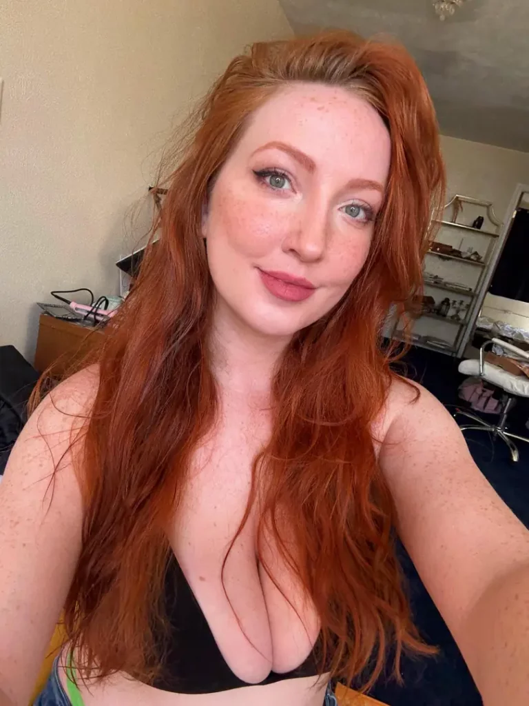 This beautiful redhead's sexy freckled body is making you hard – come bite my pinch-able cheeks and rub me down.