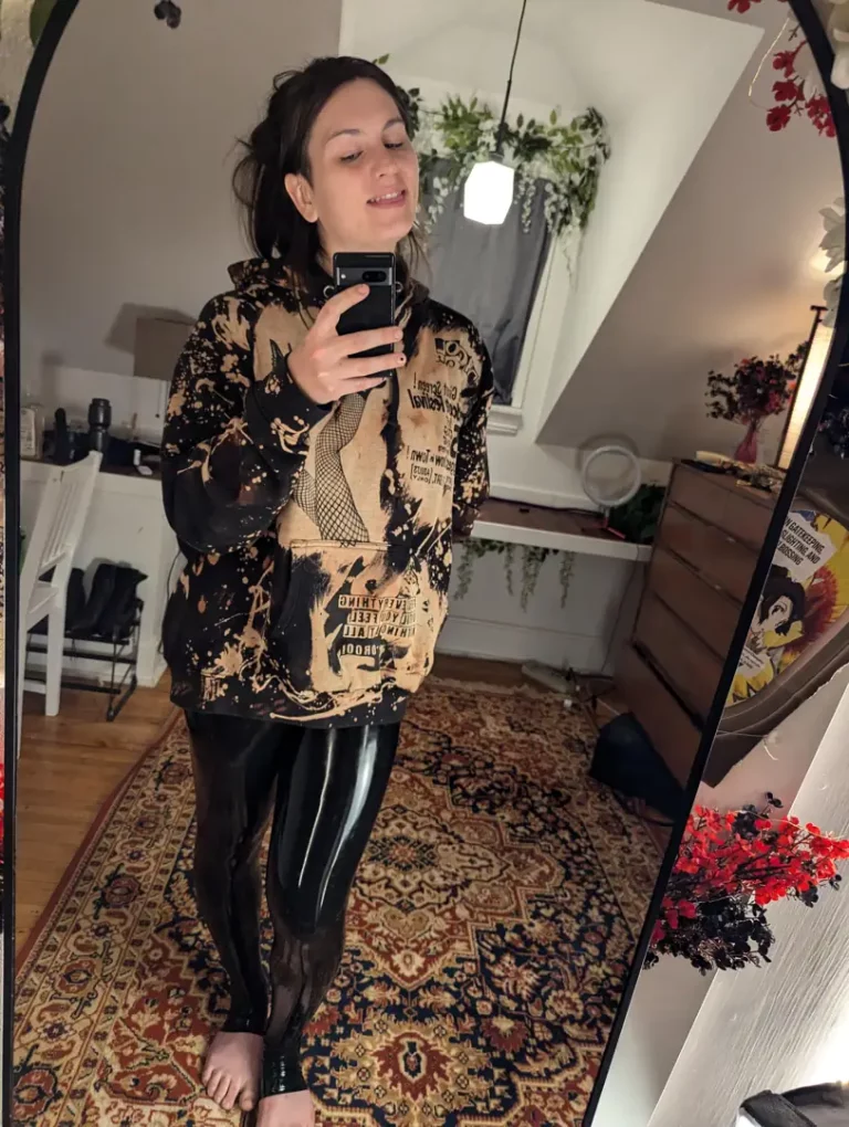 What's Under My Hoodie? Just My Slinky Latex Staples.